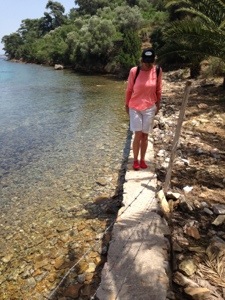 ....along a sea wall.