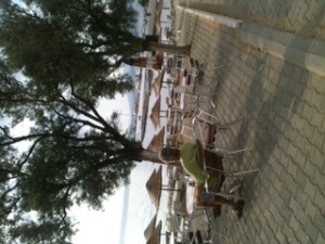 A peaceful Turkish coffee before ferrying to Patmos.