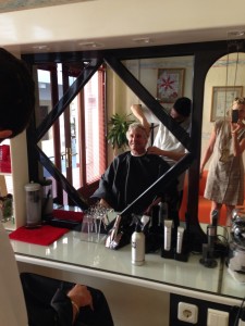 MedTrek haircut in Patmos, Greece.