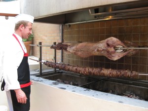 Grilled lamb on Crete.