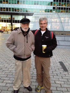 Elliott and The Idiot walk Manhattan last month.