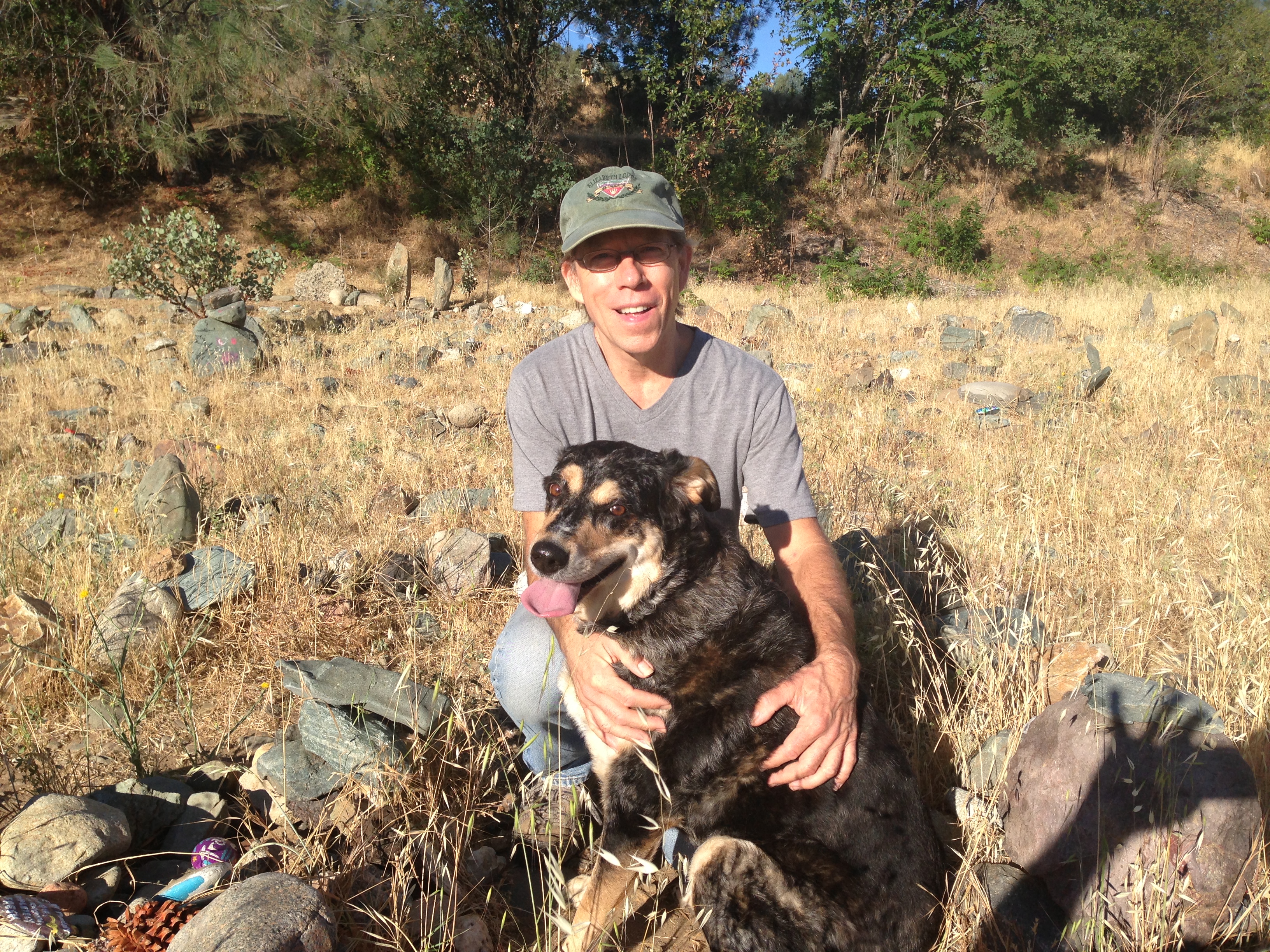 Meditative walkers in early summer.