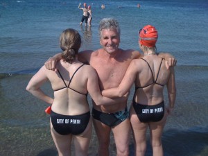 Preparing to swim the Hellespont with two Australians.