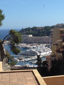 The Monaco port seen from the railway station.