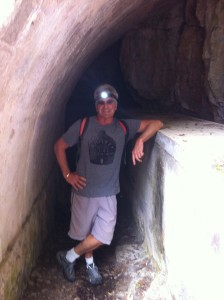 Light at the beginning, middle and end of a tunnel.