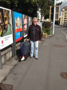 Heading to the Geneva airport with my new Swiss friend.