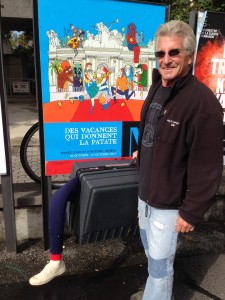 Trying to hide my Swiss friend from customs.