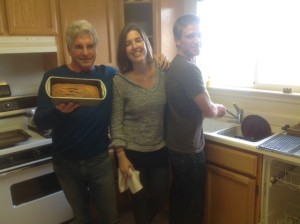 Baked pumpkin bread before being devoured.