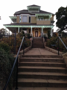 Eco-friendly lights at my neighbor's house in Redding (CA) go on at 5 p.m.