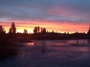 View from the living room at our cabin in Caldera Springs near Sunriver, Oregon.