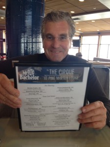 Staying high during a lunch break while skiing on Mount Bachelor in Oregon.