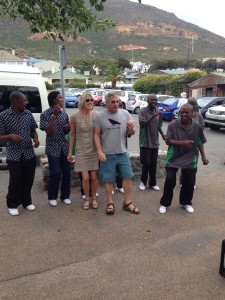 The Simon's Town crowd swoons as we serenade them.