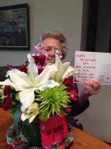 The VD card to my 94-year-old mother reads: "Happy Valentine's Day From Everyone In Your Family Who's Younger Than You!"