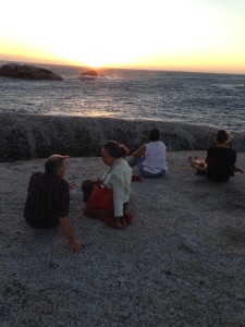 Still chatting about contemporary South Africa just before sunset.