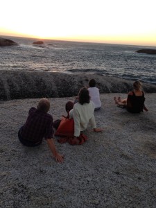 Watching the sunset in Camps Bay near Capetown, South Africa.