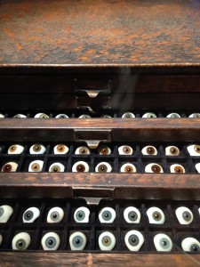 Glass eyes from the 19th century are not for sale at the Shelburne (VT) Museum.