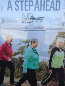 Senior walkers are a step ahead on a Redding billboard.