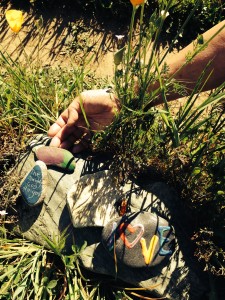 Finding the right place for the stone.