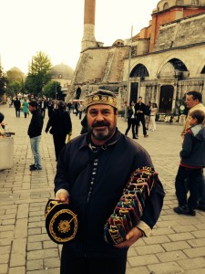 Topkapi-ing: Trying on a fez.