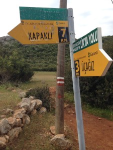Typical Lycian signs and path markings.