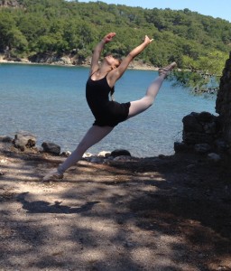 The Mediterranean Sea is the backdrop for an impromptu ballet at the ruins in Phaselis, Turkey.