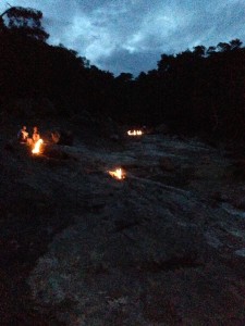 The Chimera's ever-burning flames issue from cracks in the hillside.