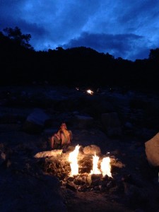 A young boy awaits total darkness.