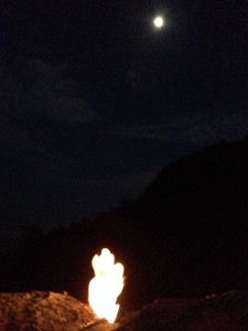 A Chimera flame under the moon.