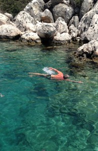 The Idiot takes a Mediterranean dip above the sunken city of Kekova in southern Turkey.