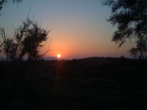 A Kos coastal sunset from an unprivatized beach.