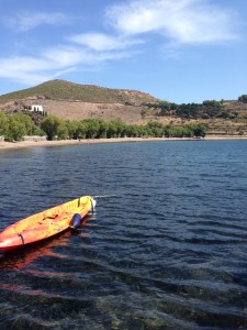 The Idiot swam in the Mediterranean off eight different pre-privatization beaches on Patmos.