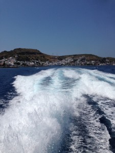 The Dodekanisos Pride leaves Patmos for Rhodes.