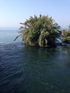 The waterfall looked much more peaceful when I MedTrekked across the river that spills into the sea.
