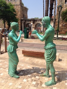 This couple exchanged vows in front of Hadrian's Gate in Antalya.