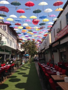 Umbrellas are the shade rage in Antalya.