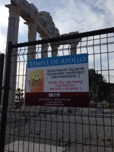 Clearly under surveillance at the Temple of Apollo in Side, Turkey.