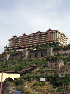 The Utopia World Hotel, filled primarily with Russians, was the last major tourist resort beyond Alanya.