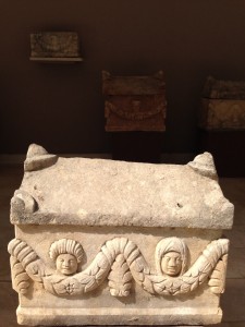 An urn in the garden at Alanya's archeological museum.