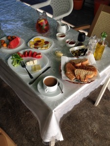 Almost everything on the table was grown/produced at the Antalya Farmhouse.