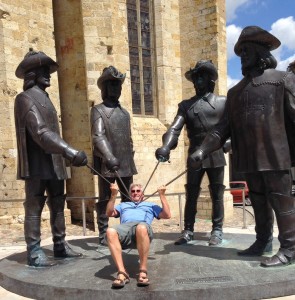 ...gets pricked by the Four Musketeers at the city's Cathedral.