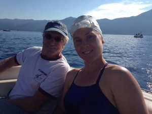 Talking strategy with Team Tango captain Nina Natina during the four-hour race.