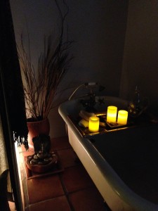 The bath is the path when your kids give you spa treatments for your 66th birthday.