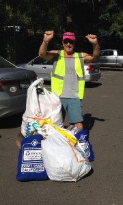 It took The Idiot, a seasoned collector of litter, less than two hours to collect two bags  for recycling, two for garbage and two tires.