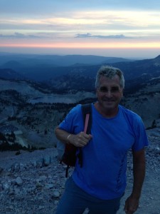 The Idiot at sunset half way up Mount Lassen.