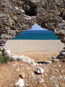 His view of the Mediterranean from the ruins of Anamurium, Turkey, on September 17, 2014.