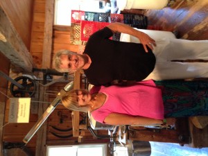 Keeping our "noses to the grindstone" at the Homestead Heritage Gristmill near Waco, TX.