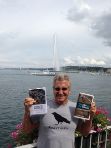 The Idiot promoting his books in Geneva, Switzerland. (Photo: Liz Chapin)
