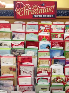 Christmas cards went on sale in this grocery store in Massachusetts well before Thanksgiving (Nov. 27).