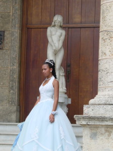 A bride-to-be in downtown Havana.