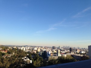 The view of Los Angeles from The Idiot's perch in the Hollywood Hills.